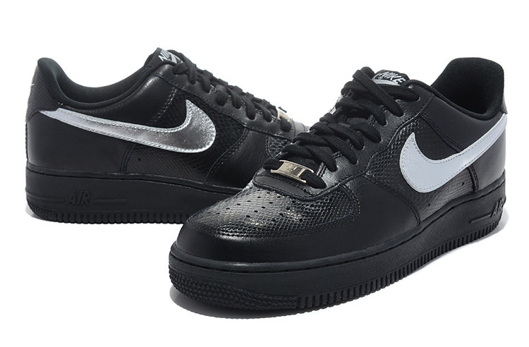 black silver air force ones