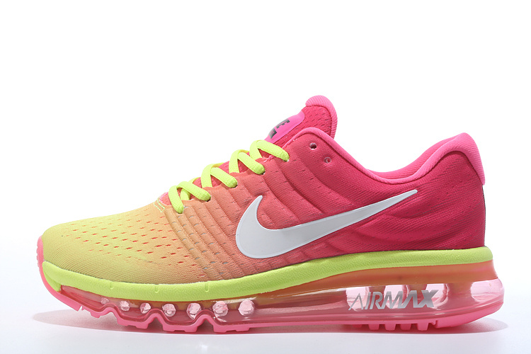 chaussure nike pas cher femme,air max 2017 rose et verte femme